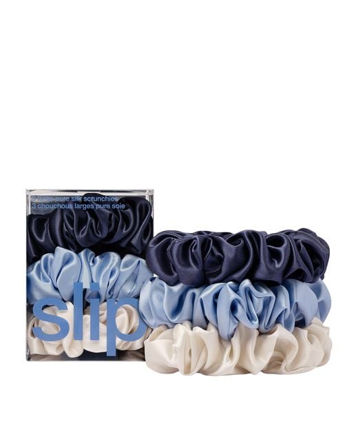 Slip Blue Pure Silk Large Scrunchies