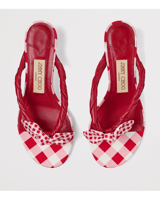 Jimmy Choo Red Liss 35 Leather Mules