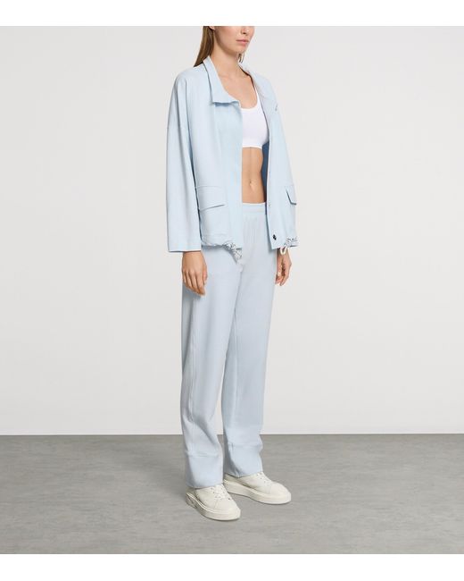 Hanro Blue Stretch-Cotton Natural Living Cardigan