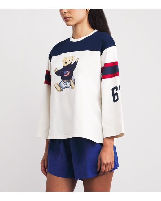Polo Ralph Lauren Blue Cotton Sitting Bear T-Shirt
