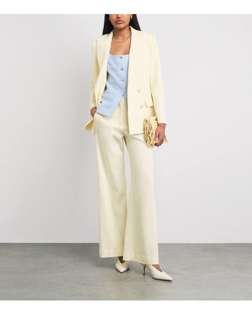 Maje White Tailored Wide-Leg Trousers