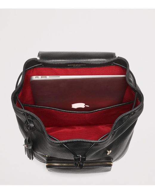 Aspinal Black Medium Leather Hudson Backpack