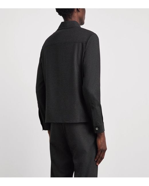 Marco Pescarolo Black Stretch-Cashmere 2-Way Zip Jacket for men