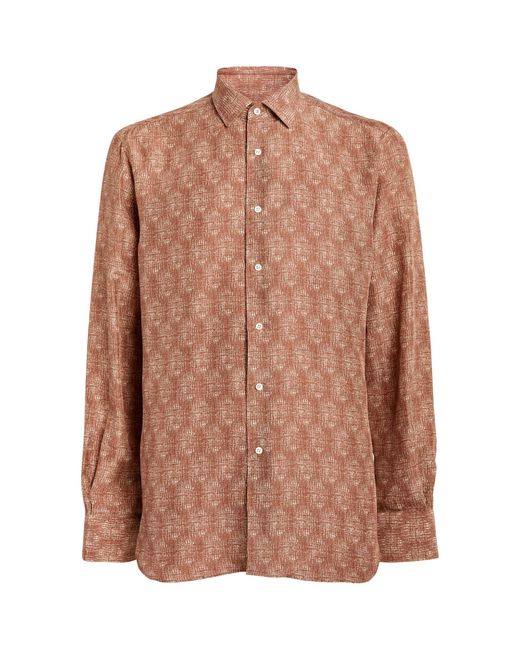 Corneliani Brown Silk Long-sleeve Shirt for men