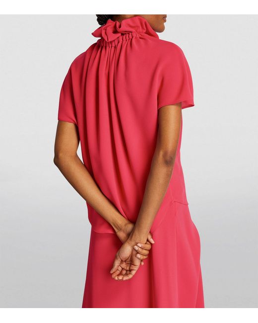 Edeline Lee Red Draped Benedict Blouse