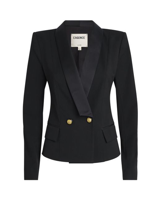 L'Agence Black Satin Imogen Blazer