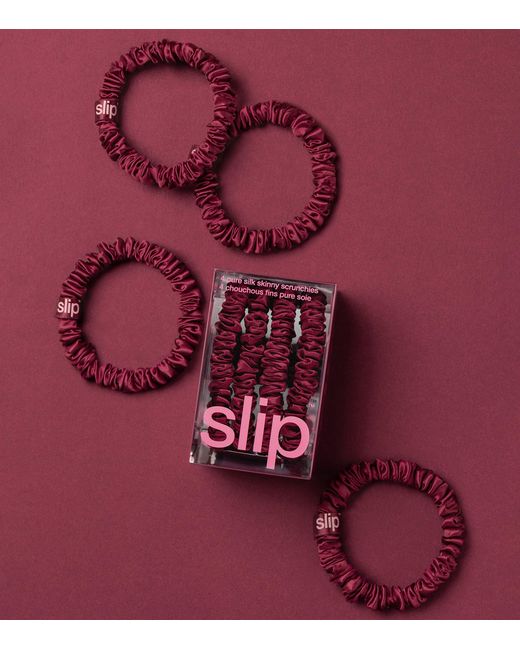 Slip Red Pure Silk Skinny Scrunchies
