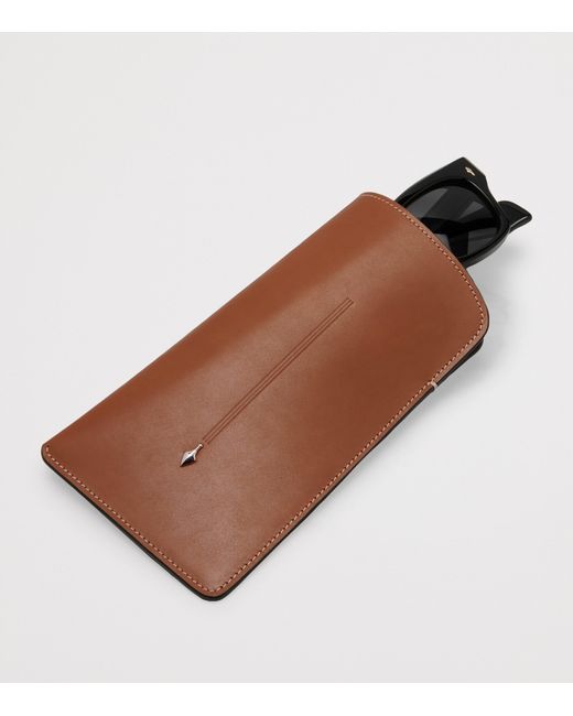 Jacques Marie Mage Brown Leather Circa Sunglasses Slip Case for men