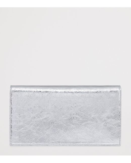 Christian Louboutin Gray Loubi54 Metallic Leather Clutch Bag