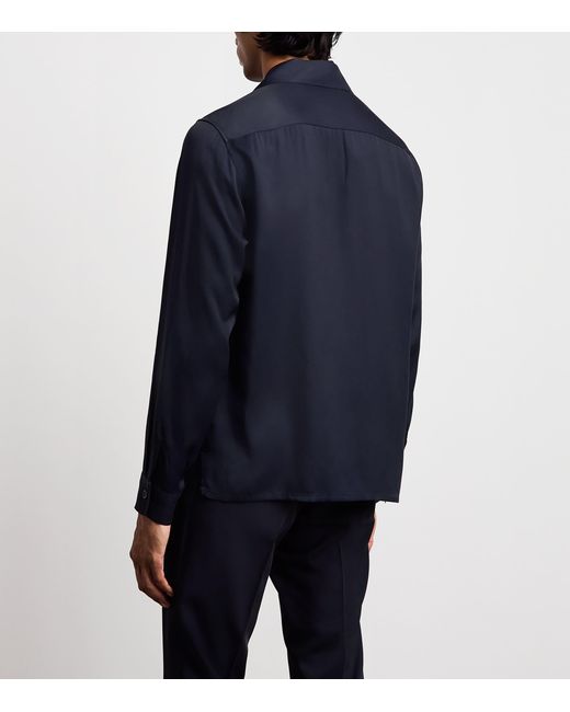 Sandro Blue Notched-Collar Shirt for men