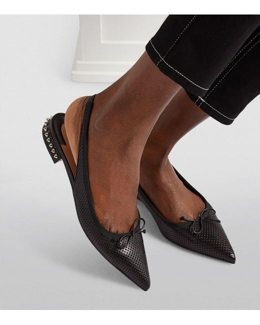 Christian Louboutin Hall Sling Leather Flats in Black | Lyst