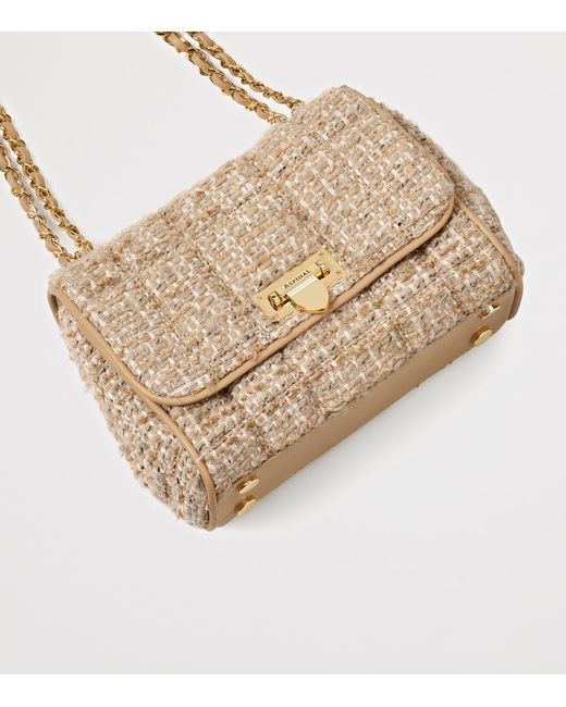 Aspinal Natural Tweed Lottie Cross-Body Bag