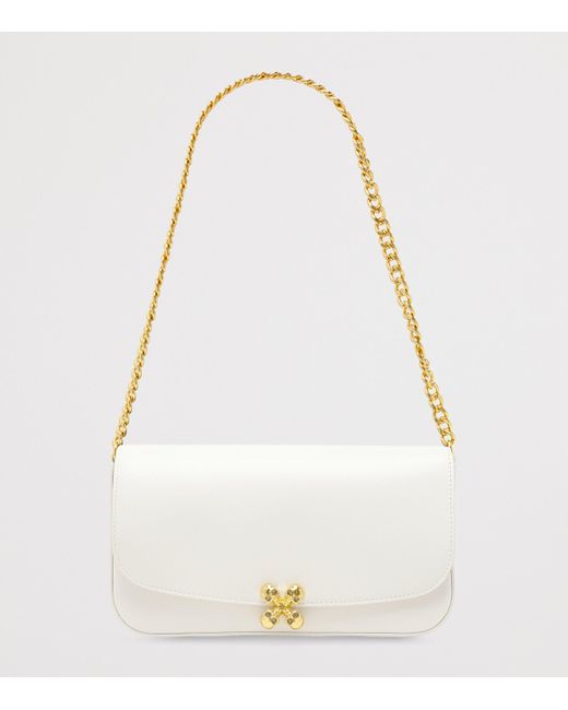 Alexander McQueen Natural Leather Skull Flower Shoulder Bag