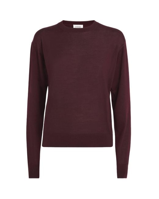 Saint Laurent Purple Wool Crew-Neck Sweater