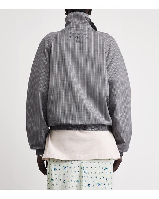 Acne Gray Check Tailored Bomber Jacket