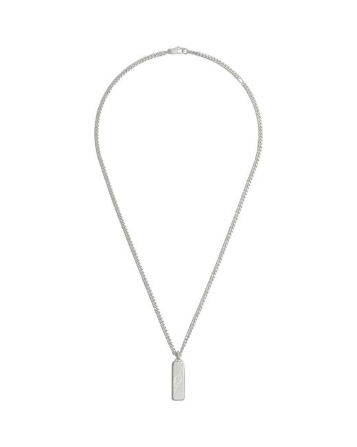 Gucci Metallic Sterling Silver Diagonal Interlocking G Necklace for men