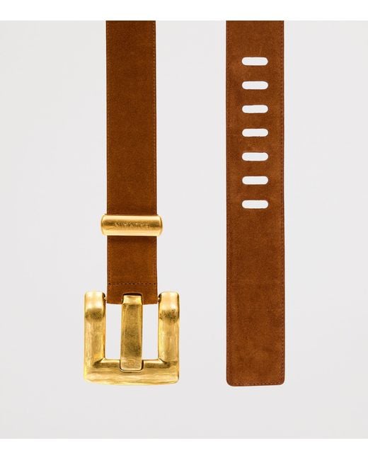 Balmain Brown Suede Anthem Belt
