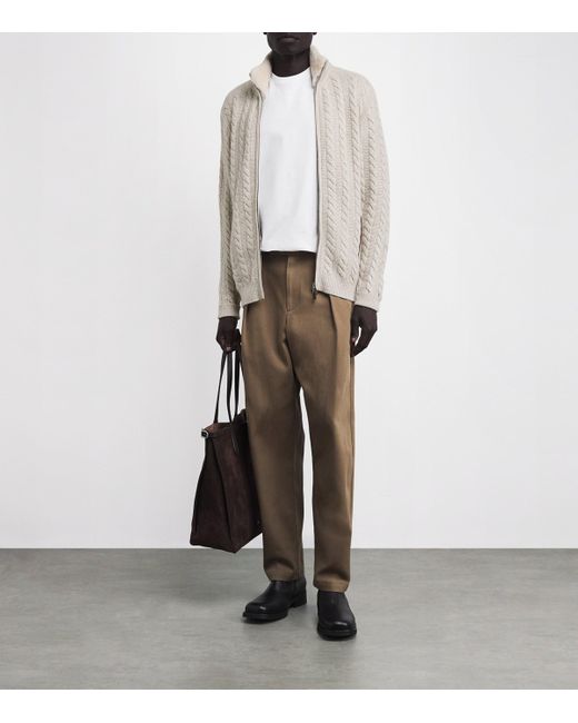 Cashmere Men's White Cashmere Richmond Cardigan