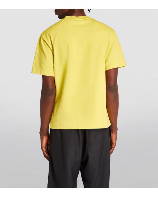 Closed Yellow Cotton Logo T-shirt for men