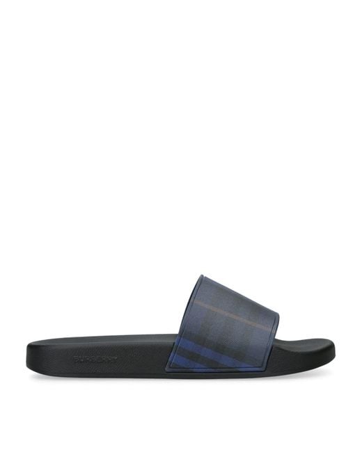 Burberry Blue Check Slides for men