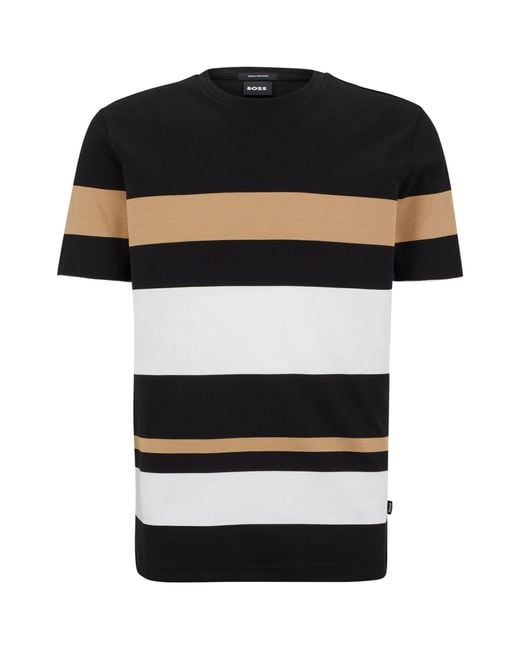 Boss Black Oversized Striped T-shirt for men