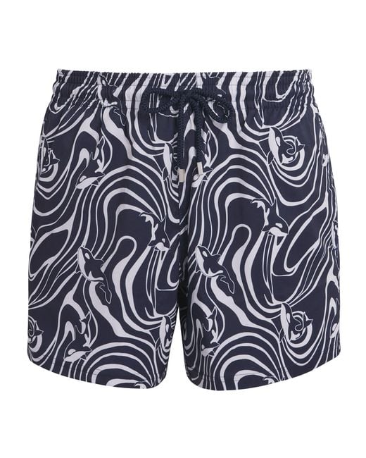Vilebrequin Blue Printed Moorise Swim Shorts for men