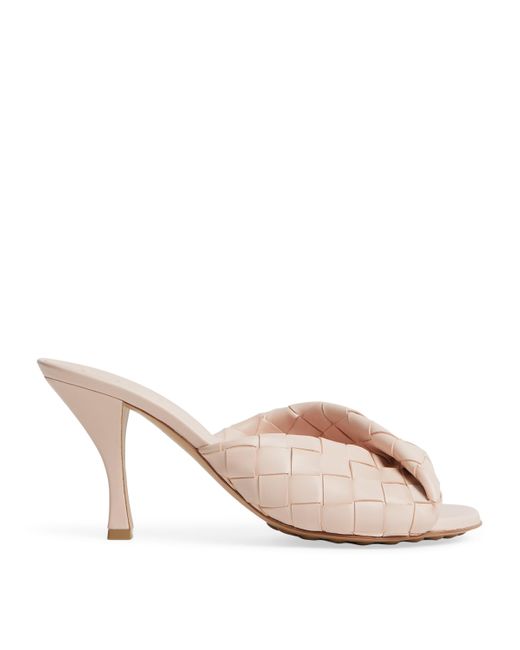 Bottega Veneta Pink Leather Intrecciato Blink Mules 80