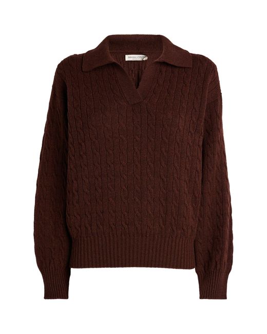 Johnstons Brown Cashmere Polo Sweater