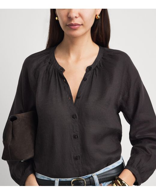 Citizens of Humanity Black Linen Paro Blouse