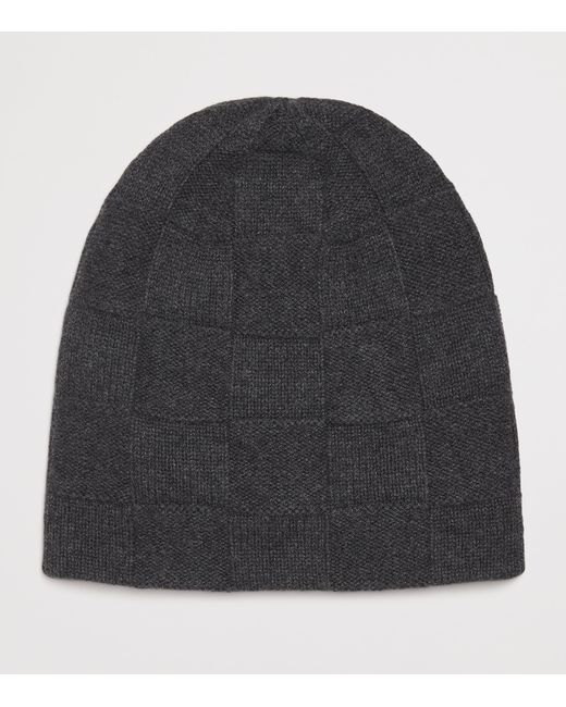 Giorgio Armani Black Cashmere Patchwork Beanie for men