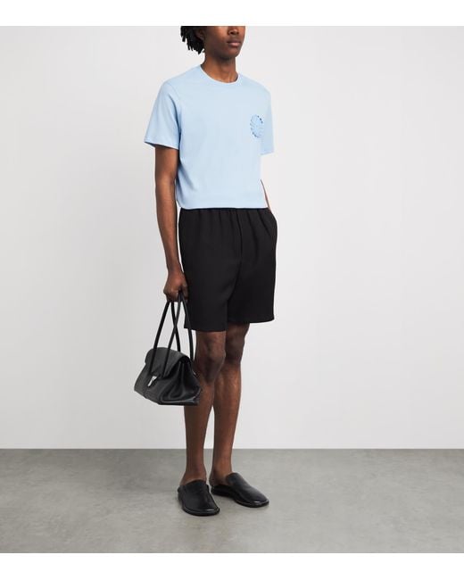 Sandro Blue Cotton Crochet T-Shirt for men