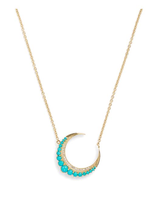 Jacquie Aiche Metallic Small, Diamond And Crescent Moon Necklace