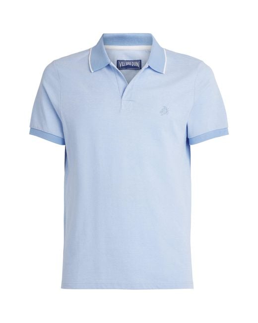 Vilebrequin Blue Cotton Palatin Polo Shirt for men