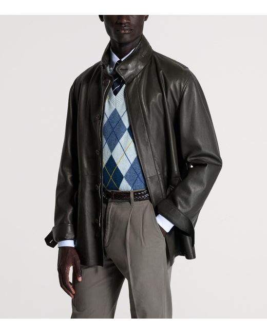 Dunhill Black Leather Jacket for men
