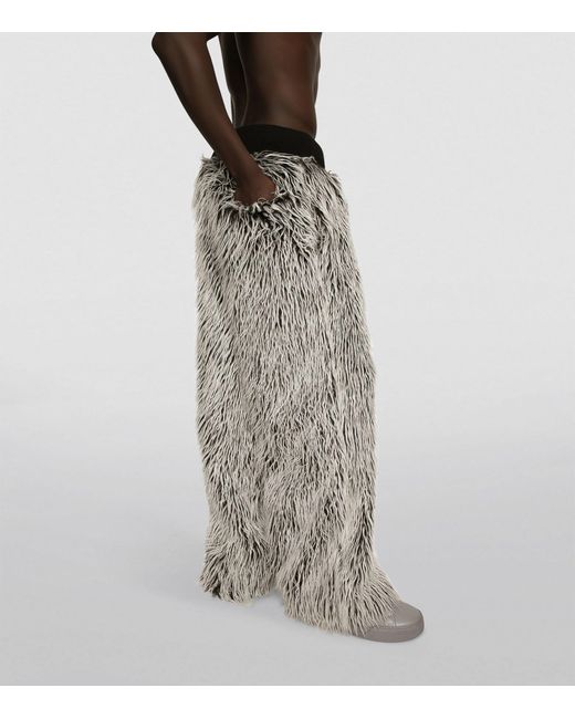 Dolce & Gabbana Gray Faux Fur Sweatpants for men