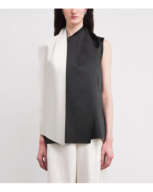Adam Lippes Black Scarf-Detail Blouse
