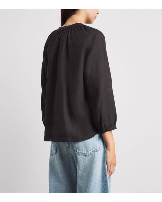 Citizens of Humanity Black Linen Paro Blouse