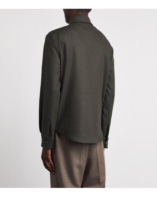 Marco Pescarolo Gray Virgin Wool-Cashmere Zenith Overshirt for men