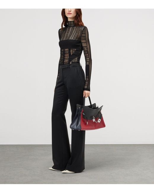 McQueen Black Wool Bootcut Trousers