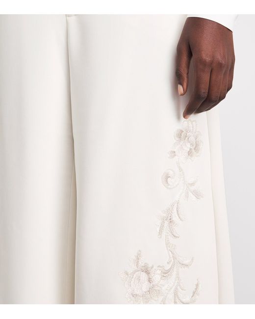 Cinq À Sept White Rococo Embroidered Roxane Trousers