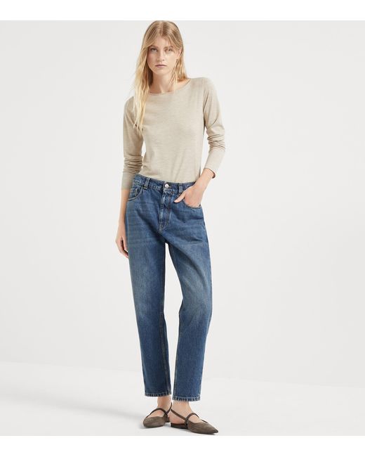 Brunello Cucinelli Natural Cashmere-Silk-Blend Sweater