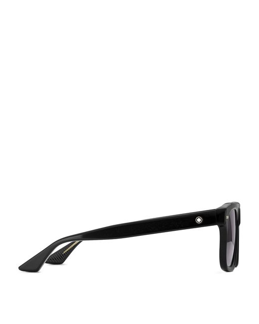 Montblanc Black Rectangular Sunglasses