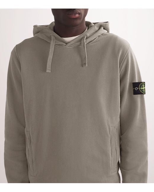 Stone Island Gray Compass Logo Hoodie for men