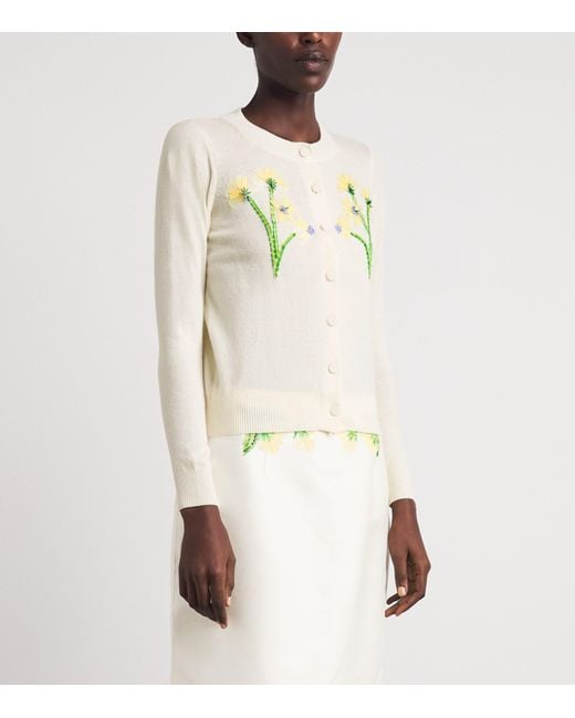 LEO LIN White Wool-Cashmere Claire Cardigan