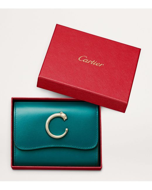 Cartier Green Mini Leather Panthère De Wallet