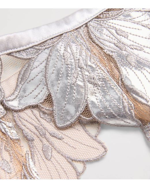 Fleur du Mal Natural Embroidered Lily Triangle Bra