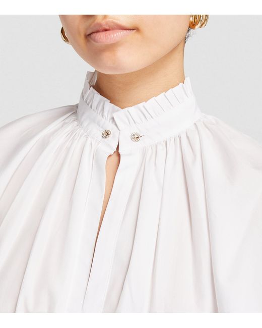 Max Mara White Flutter-sleeve Mini Dress