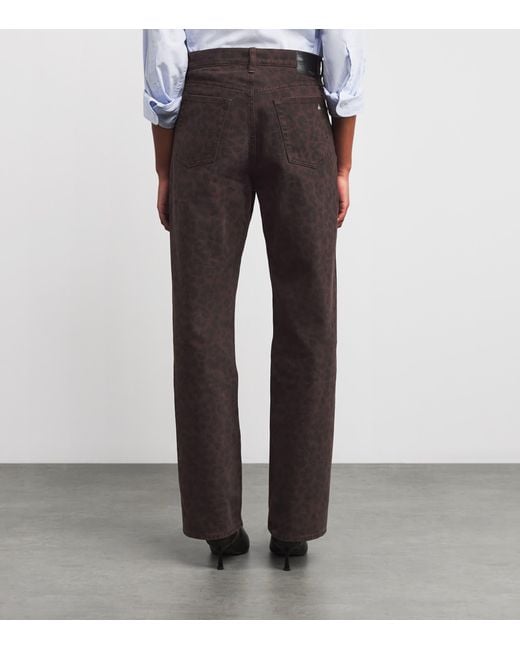 Rag & Bone Brown Leopard Shea Straight High-Rise Jeans