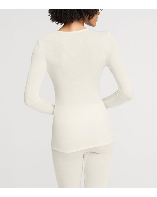 Hanro White Wool-Silk Long-Sleeve T-Shirt