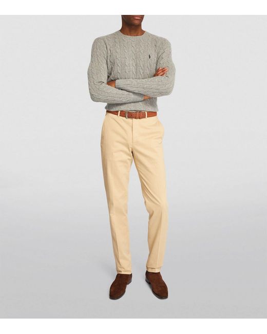 Polo Ralph Lauren Gray Wool-cashmere Cable-knit Sweater for men